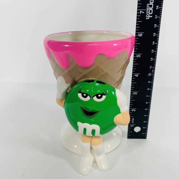 Vintage Mrs Green M&M Ice Cream Cone Ceramic Parfait ￼Birthday Kitschy ￼Dish ‘80 - Picture 9 of 11
